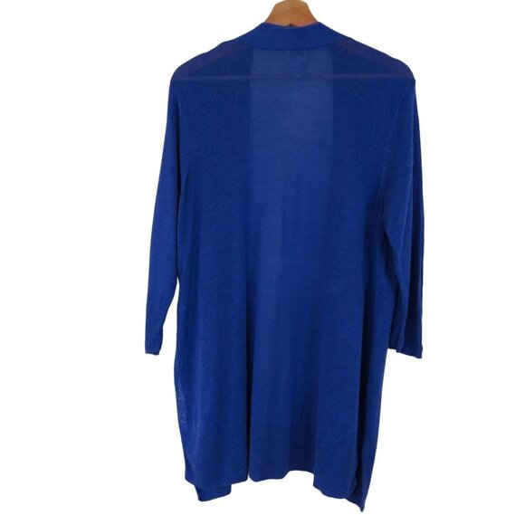 CHICO'S Women's Purple Open-Front Sabrina Layering Cardigan 2 Linen Rayon Blend - Picture 6 of 10